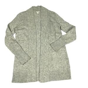 J. Crew Factory Cardigan Grey Open Front Long Sleeve Knit Womens XS Neutral